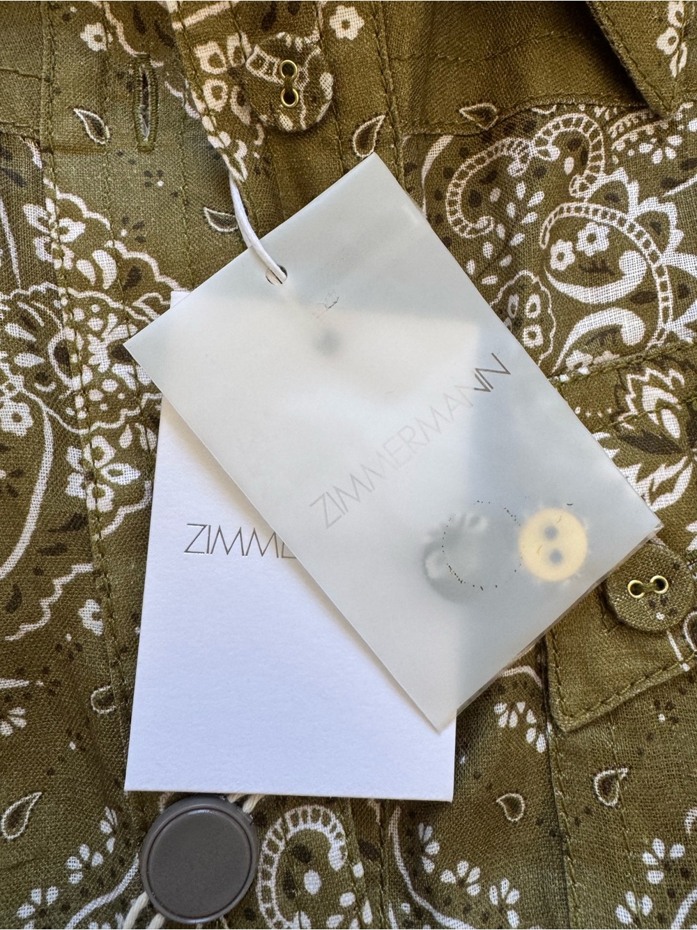 NWT ZIMMERMANN Violet Bandana Khaki Play Suit Tie-Waist Romper Size AUS 0 US 4 - Picture 5 of 16